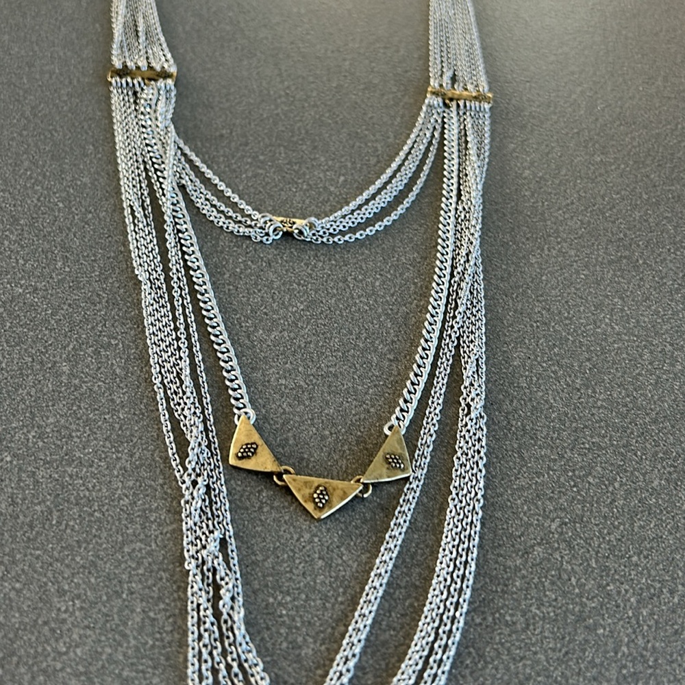 Lucky brand, multi strand layer chain necklace with tassel pendant - Picture 3 of 5
